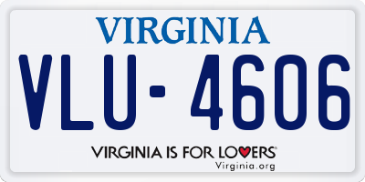 VA license plate VLU4606