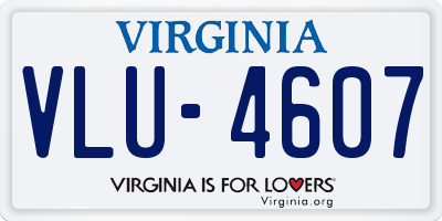 VA license plate VLU4607