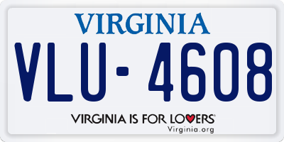 VA license plate VLU4608