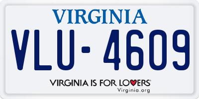 VA license plate VLU4609