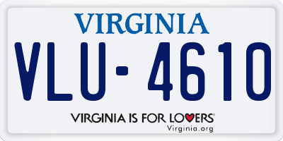 VA license plate VLU4610