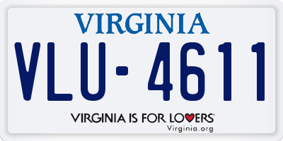 VA license plate VLU4611