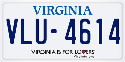 VA license plate VLU4614