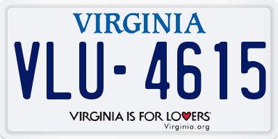VA license plate VLU4615