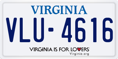VA license plate VLU4616