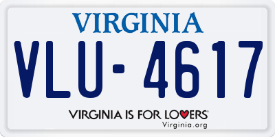 VA license plate VLU4617