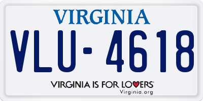 VA license plate VLU4618