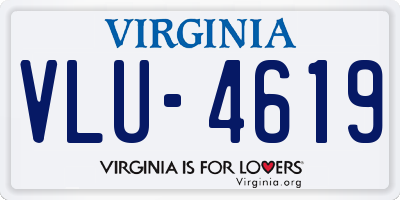 VA license plate VLU4619