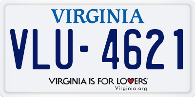VA license plate VLU4621