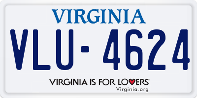 VA license plate VLU4624