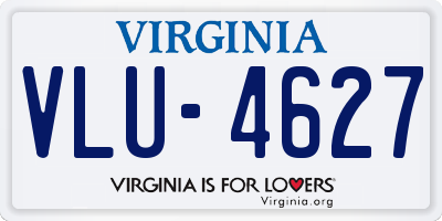 VA license plate VLU4627