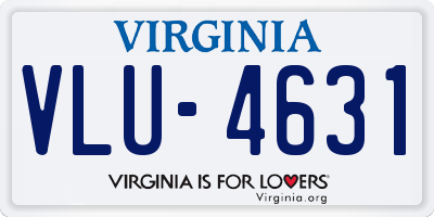 VA license plate VLU4631