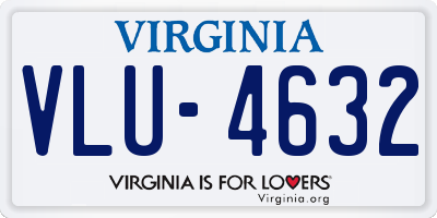 VA license plate VLU4632