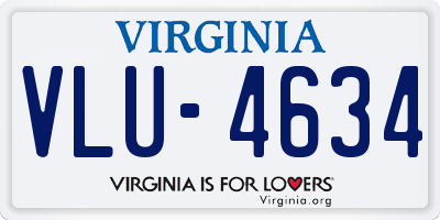 VA license plate VLU4634