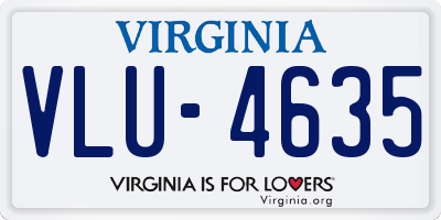 VA license plate VLU4635