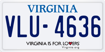 VA license plate VLU4636