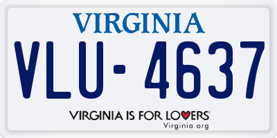 VA license plate VLU4637