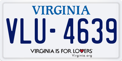 VA license plate VLU4639