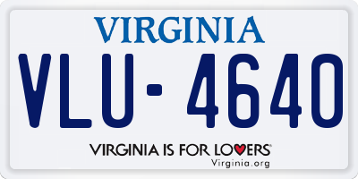 VA license plate VLU4640