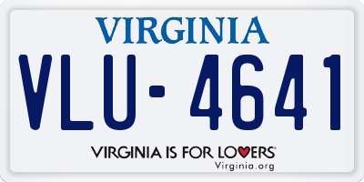 VA license plate VLU4641