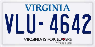 VA license plate VLU4642