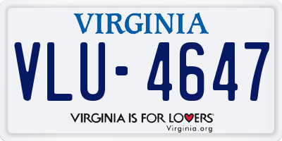 VA license plate VLU4647