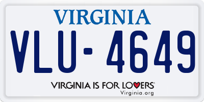 VA license plate VLU4649