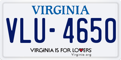 VA license plate VLU4650