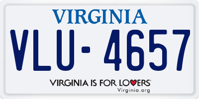 VA license plate VLU4657