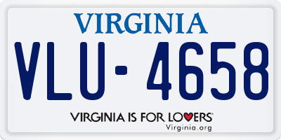 VA license plate VLU4658