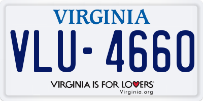 VA license plate VLU4660