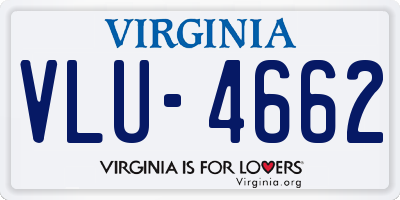 VA license plate VLU4662