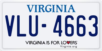 VA license plate VLU4663