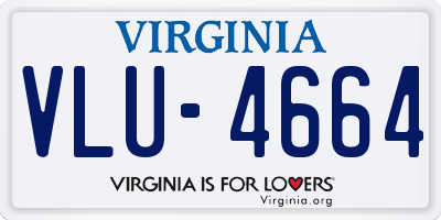 VA license plate VLU4664