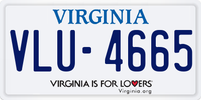 VA license plate VLU4665