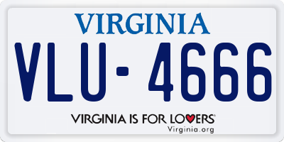 VA license plate VLU4666