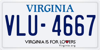 VA license plate VLU4667