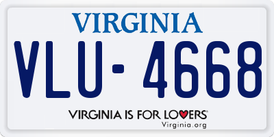 VA license plate VLU4668