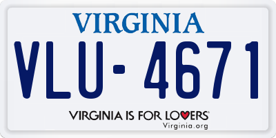 VA license plate VLU4671
