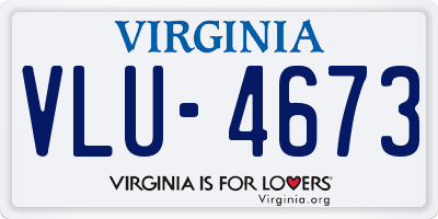 VA license plate VLU4673