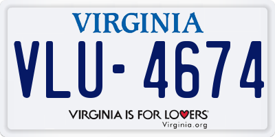 VA license plate VLU4674