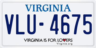 VA license plate VLU4675