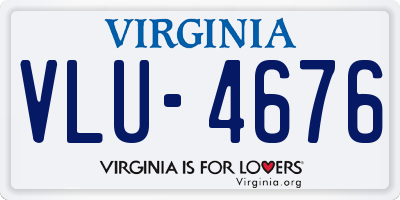 VA license plate VLU4676
