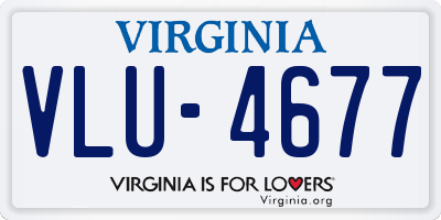 VA license plate VLU4677