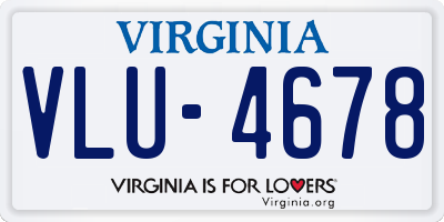 VA license plate VLU4678