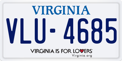 VA license plate VLU4685