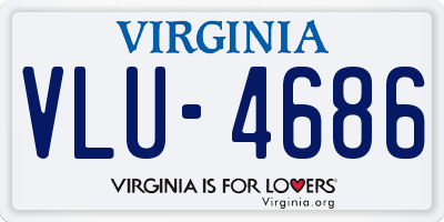 VA license plate VLU4686