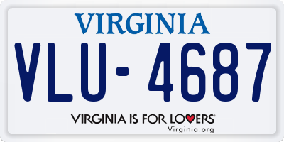 VA license plate VLU4687