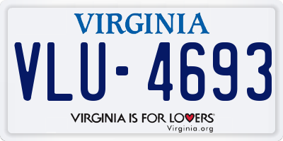 VA license plate VLU4693