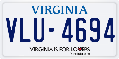 VA license plate VLU4694